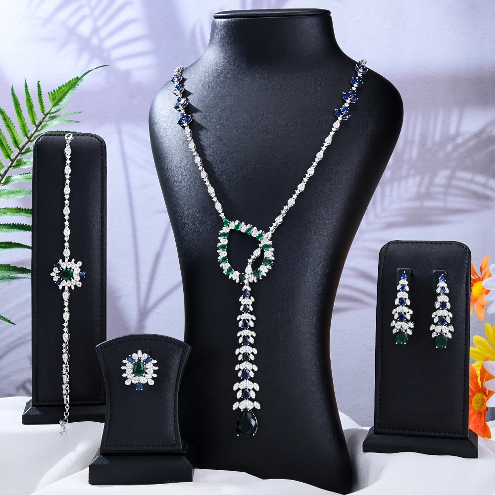 GODKI Новый Модный Бирюзовый ОАЭ Дубай Свадебный набор украшений для женщин