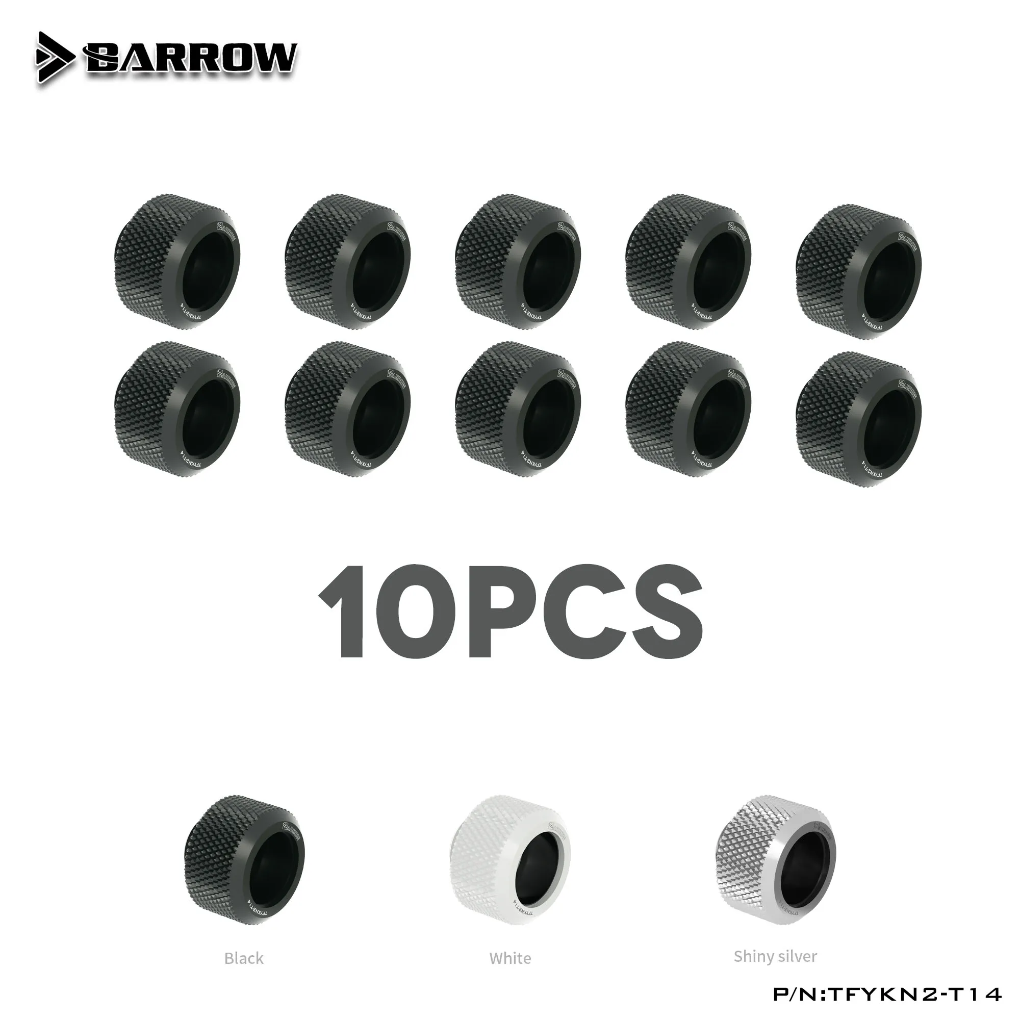 Barrow g1 Escolha Serial Rígido Rígido Tubo 14 mm Comprimir Encaixe Conector Tfykn-t14 10 Pcs