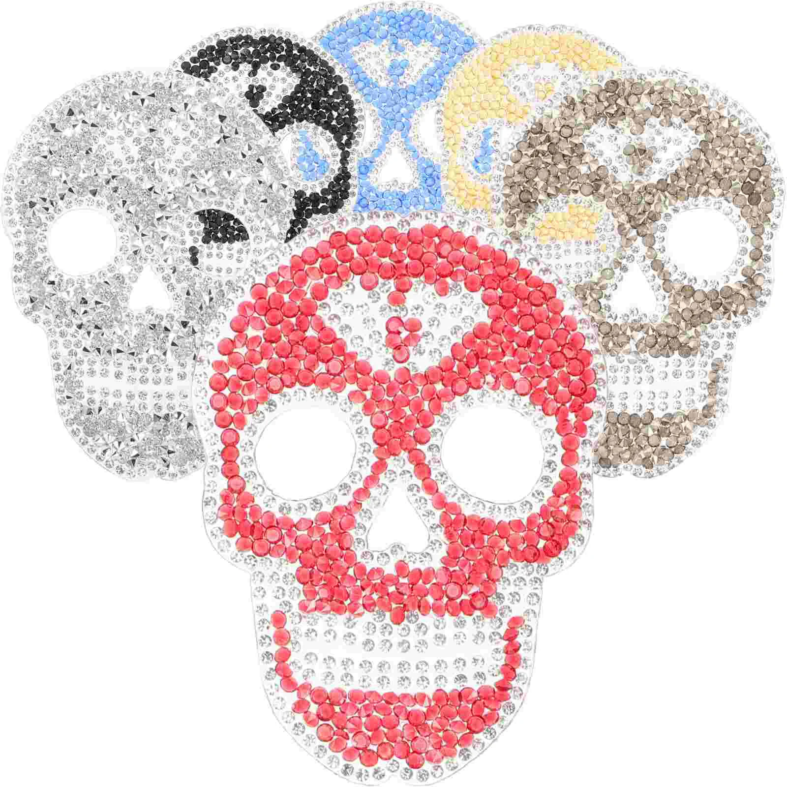 6 шт. персонализированные наклейки с черепом и горячими бриллиантами