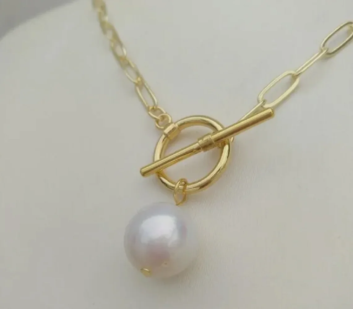 Красивое ожерелье с белым жемчугом в стиле барокко 10-11 мм ААА + 14 к 9-10 11-12