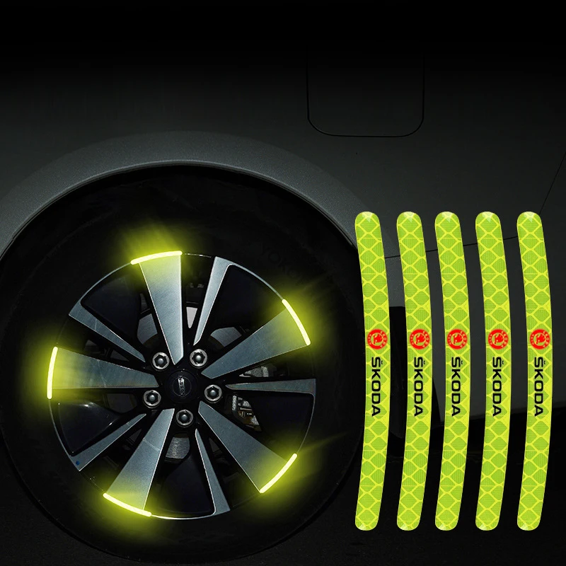 

20pcs suitable car wheel stickers decorative reflective stickers auto pa For Skoda Octavia A5 A7 RS Fabia Superb Car-Styling Bad