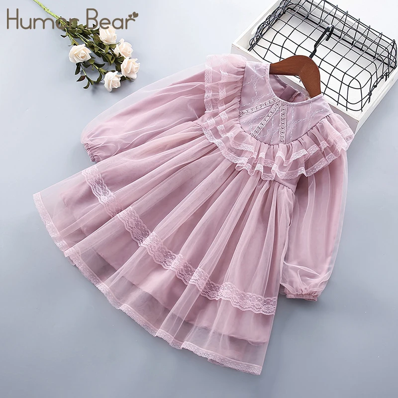 

Humor Bear 2023 New Spring Long Sleeve Lace Mesh Princess Dress Birthday Party Evening Dress Kid Clothes Girl Dress