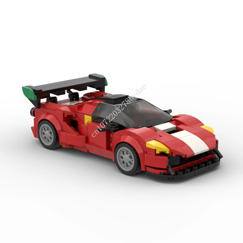 

292 шт. строительные блоки MOC Speed Champion Ferraried 488 GT3, модель спортивного шрама, технологические кирпичи, сборка «сделай сам», детские игрушки, подарки
