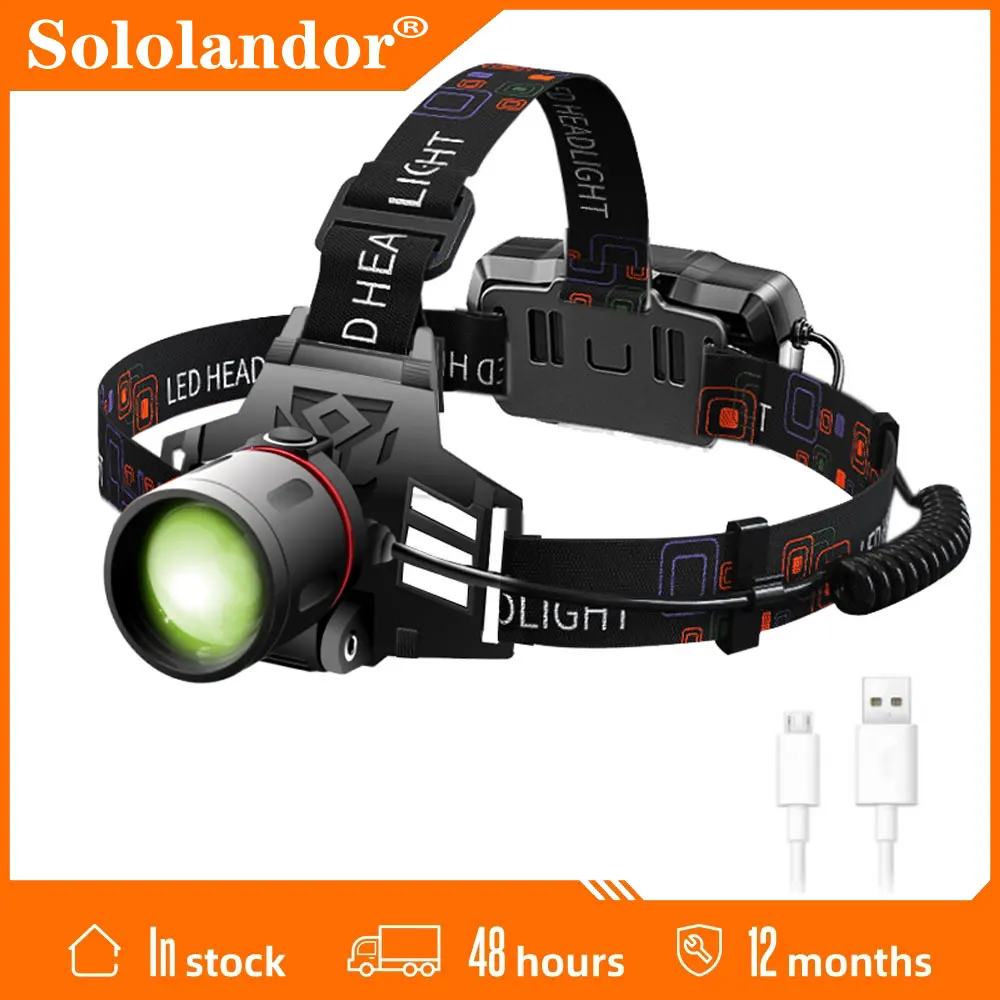 

Greenes XML-T6 LED Headlamp 3-Mode Zoomable Headlight 18650 Battery Head Torch Fishing Light Camping Green Hunting Flashlight