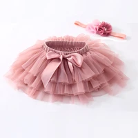 3m 3t baby girl tulle skirt girl tutu skirt for kids bloomers lush small puffy skits mesh bow with headband childrens clothing