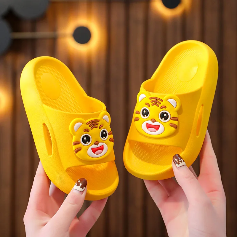 

Cute Cartoon Tiger Summer Kids Sandals Slippers For Boys Girls Home Indoor Soft Sole Toddler Baby Slides Children Shoes New 2022