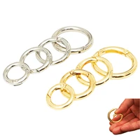 10pcs metal o ring spring clasps bag clips hook openable round carabiner keychain dog chain buckles connector for diy jewelry