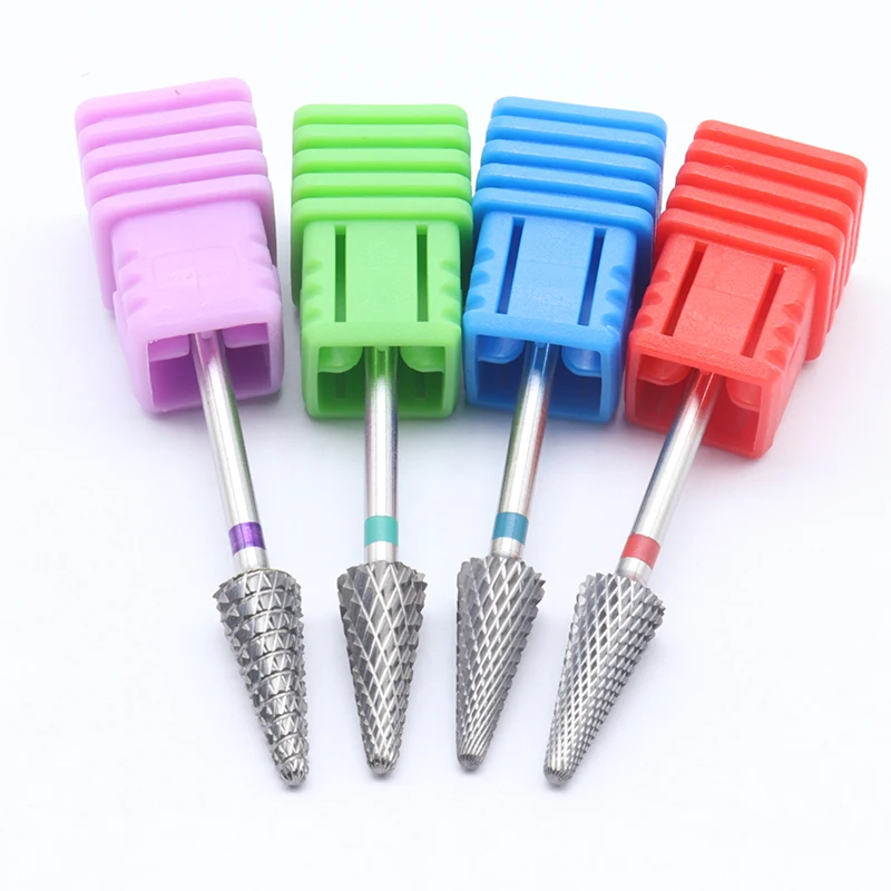 EasyNail~3/32 '' Cone Tungsten Steel Nail Drill Bit nail file Carbide Nozzle Gel remover Nail Cleaner Millings Bit M0413