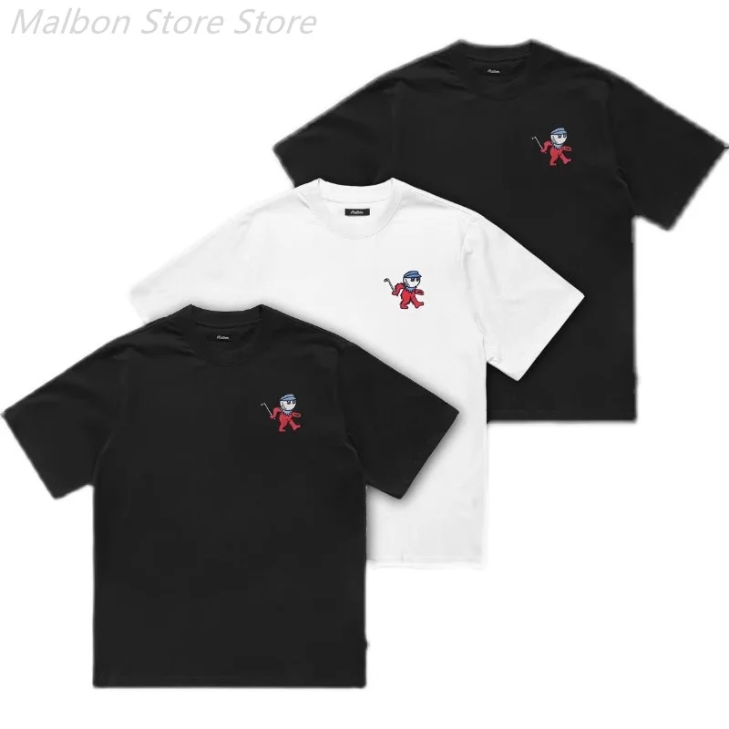 

Malbon Golf Dance barrel print small label round neck loose short sleeve T-shirt