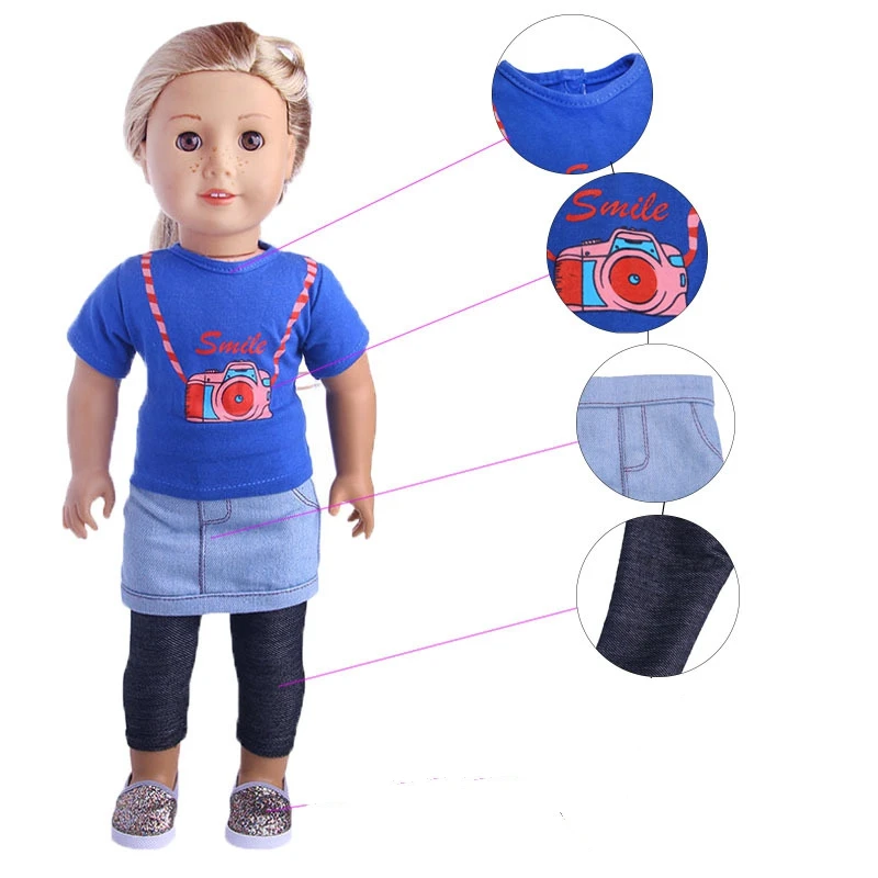Set For 18in. American Doll Outfits For 43cm Baby Dolls Accessories Toys 1/4