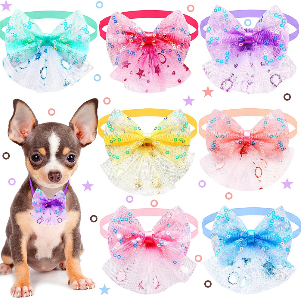 

30 шт., новые кружевные галстуки-бабочки для домашних животных, товары для груминга собак на весну и лето, галстуки-бабочки для кошек и щенков, аксессуары для милых собак