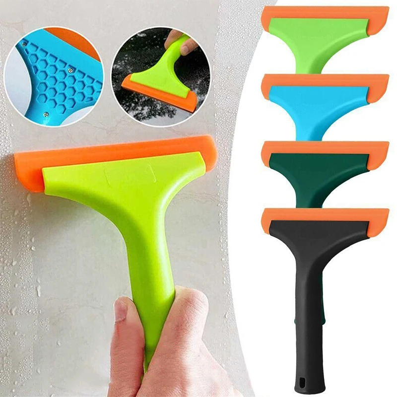 

1 Pcs Silicone Scraper Cleaning Tools Multi-function Shower Squeegee Silicone Soft Scraper Water Wiper For Kitchen And Bathroom