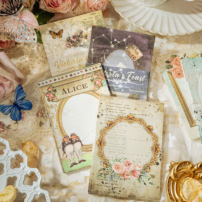 

30pcs Vintage Frame Letter Lace Note Material Paper Decorative Stationery Scrapbooking Diary Album Lable Junk Journaling Border