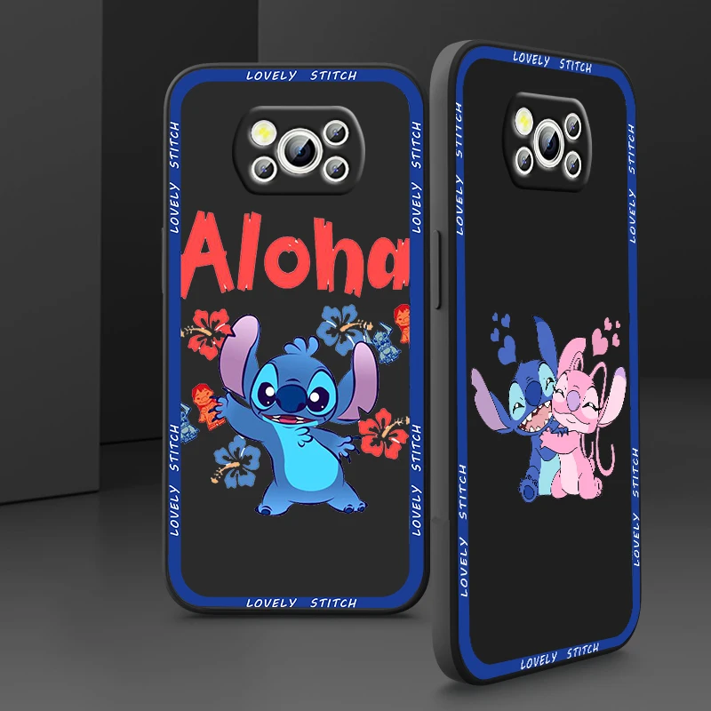 

Liquid Rope Cover Disney Lilo & Stitch Cute Phone Case For Xiaomi Mi Poco X4 X3 C40 C31 C3 M4 M3 F4 F3 GT Pro NFC 5G Armour