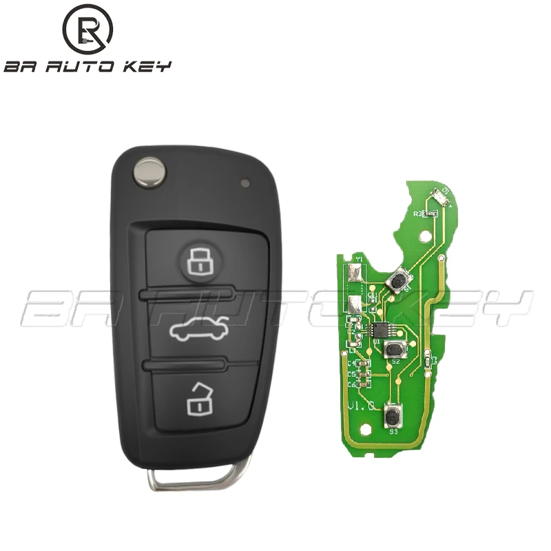 

FSK 315 МГц/434 МГц 8E чип дистанционный брелок для Audi A6 S6 Q7 2004-2015 IYZ 3314 4F0837220R 4F0837220M 4F0837220T дистанционный брелок