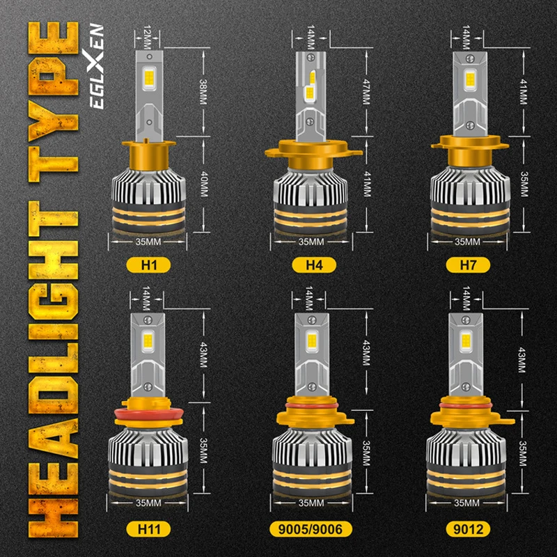 ZTZPIE Светодиодные Автомобильные Фары 6000K Canbus CSP 3570 260 Вт 26000LM HB3 HB4 9005 9006 H1 H7 H4 H11 12 В