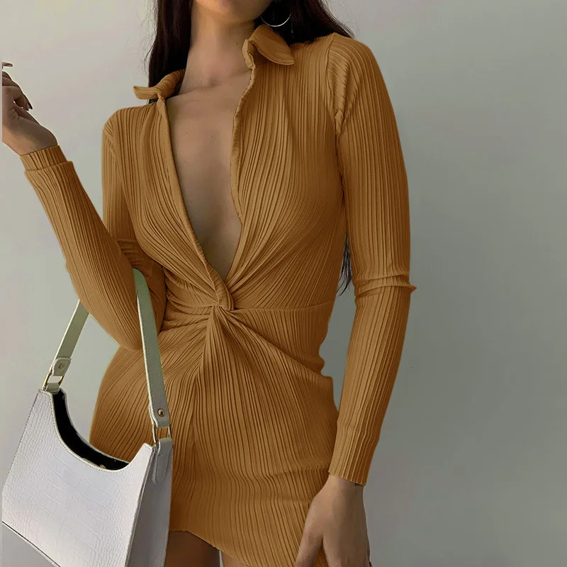 

Spring/Summer 2022 Women's Polo Neck Kink Tight Sexy Dress
