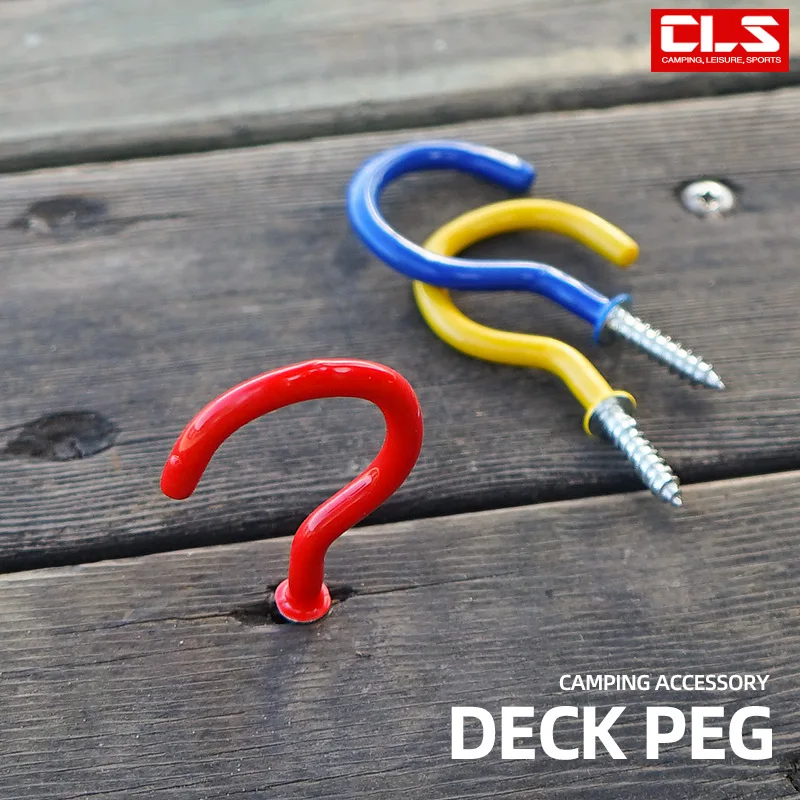 

4PCS Outdoor Deck Peg Camping Accessory Threaded Ground Nails Deck Nails Tent Canopy Pull Rope Fixing Screws Hook Nails