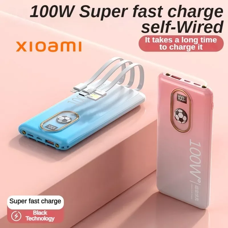 

New in 50000mAh Bank 100W Fast Charging Powerbank External Battery Portable Charger phone case power bank