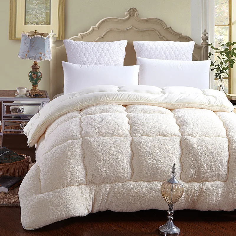 

Winter Patchwork Duvet Lamb Wool Warm Comforter Camel Cotton Quilt Thicken Blanket King Queen Size Single Double Cashmere