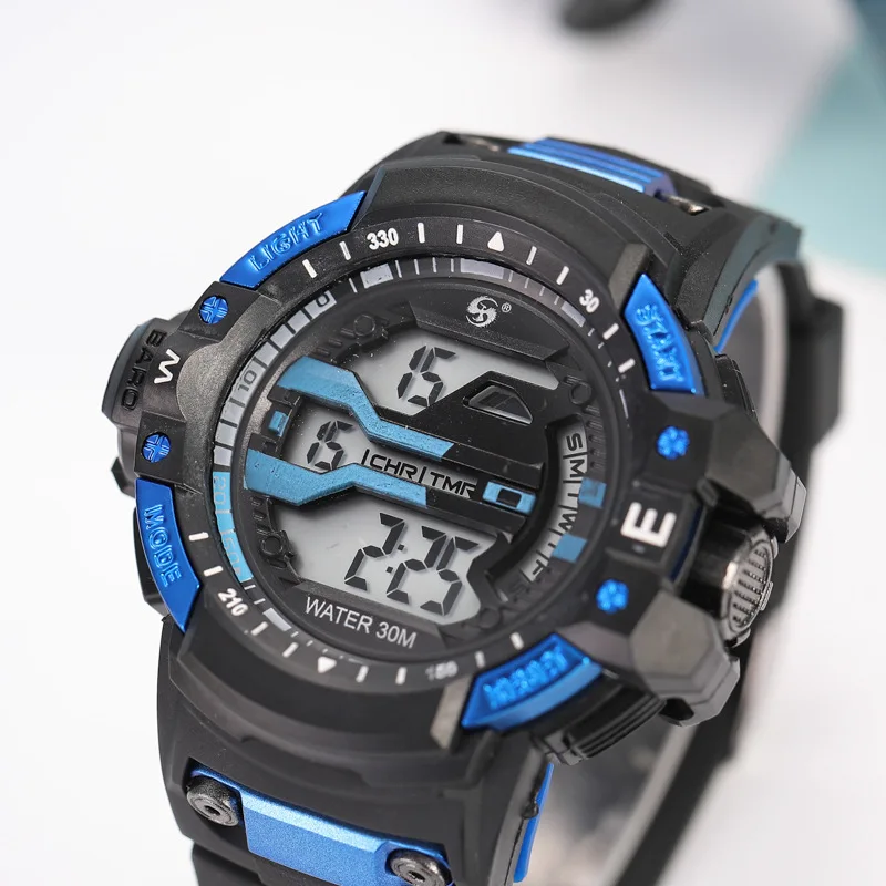 Часы мужские электронные многофункциональные спортивные светящиеся