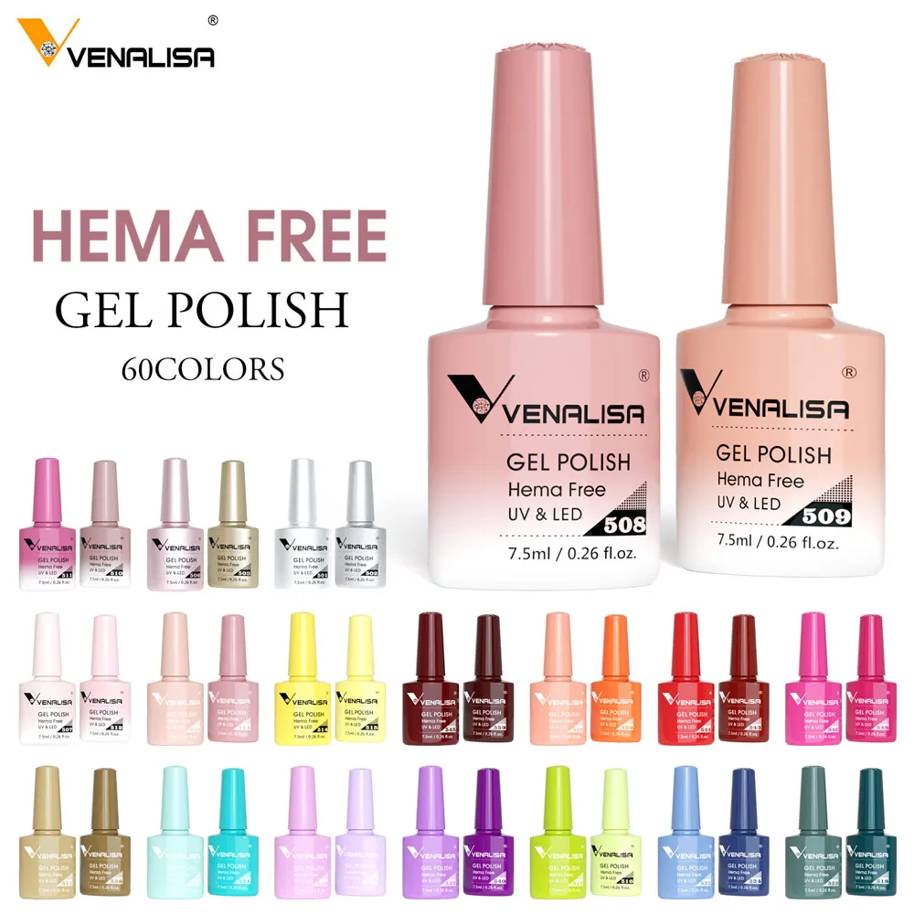 Фото VENALISA VIP5 Роскошный гель-лак 7,5 мл HEMA Free и TPO Free Formula Высокоглянцевый полуперманентный гель Soak Off UV LED для ногтей №1