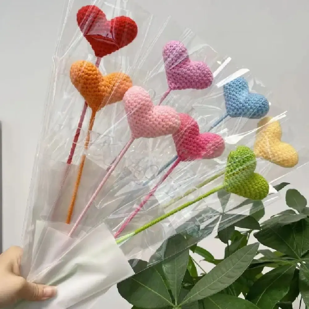 

Подарок на день Святого Валентина, ваза из Ийского хлопка ручной вязки «сделай сам», орнамент, искусственные цветы, букет в форме сердца