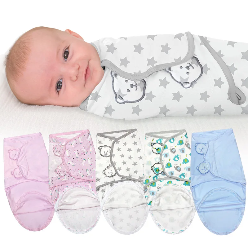 

Newborn Baby Swaddle Wrap 100% Cotton Baby Sleeping Bag Stars Diaper Cocoon Swaddle Blanket Receiving Blankets