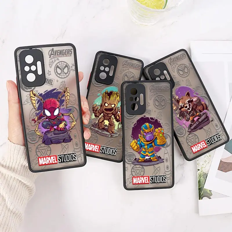 

Avengers Marvel Studios Cases For Xiaomi Redmi Note 11 Pro Plus 10 8 9 Pro 7 11T 9A Fundas Hard Matte Back Cover Groot Spiderman