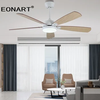 52Inch Led Ceiling Fan Lamp Roof Lighting Fan Modern Indoor Decorate Plywood Blade Dc Ceiling Fan With Remote Control Ventilador 1