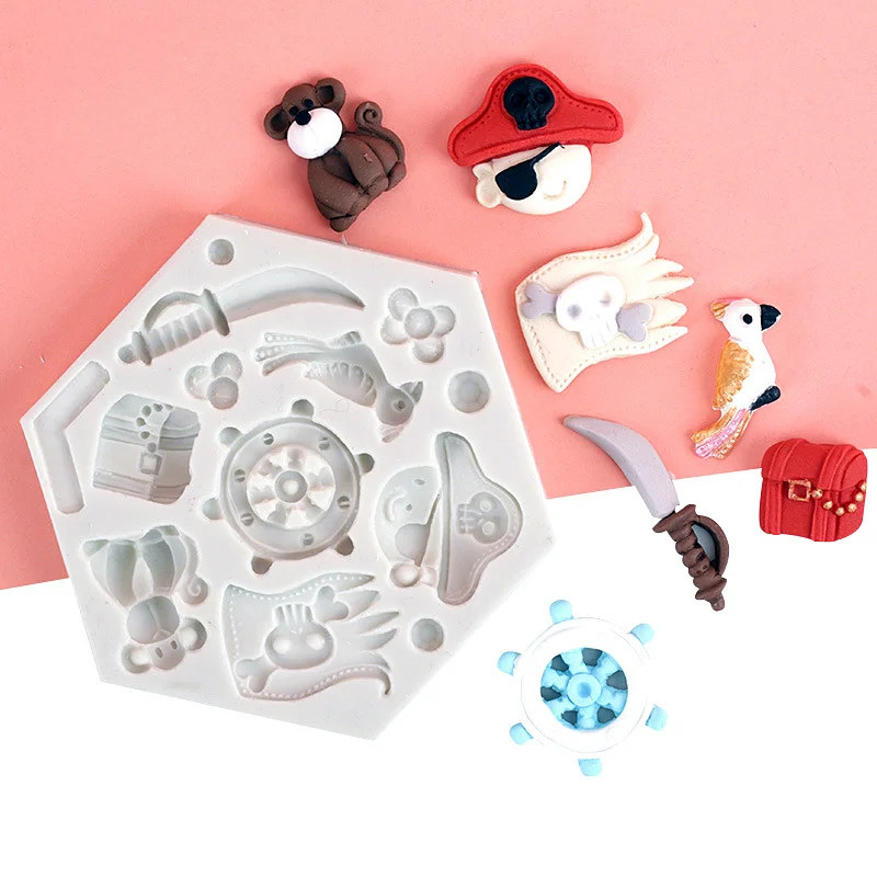 

Silicone Mold Pirate Monkey Kitchen Baking Decoration Tool Resin For DIY Bird Cake Chocolate Dessert Fondant Moulds Accessories