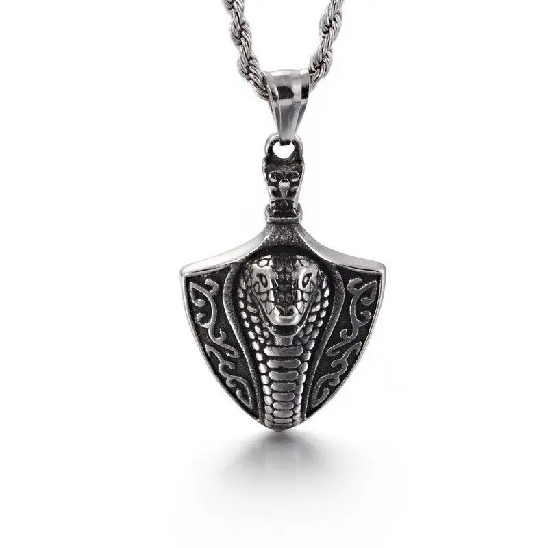 

Мужское ожерелье со знаками Зодиака, Кобра, змея, голова змеи, мужское ожерелье из нержавеющей стали