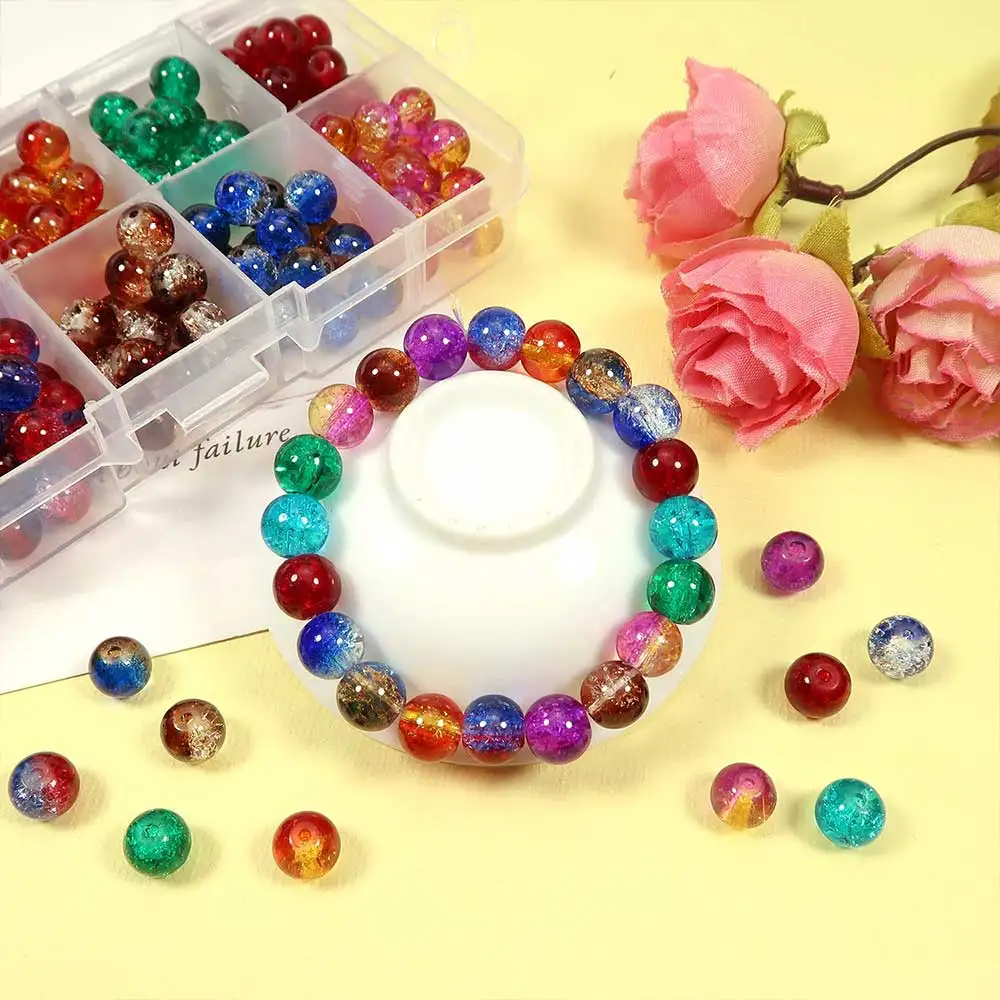 стеклянные бусины для рукоделия beads for jewelry making 100 шт. 4/6/8/10 мм двухцветные