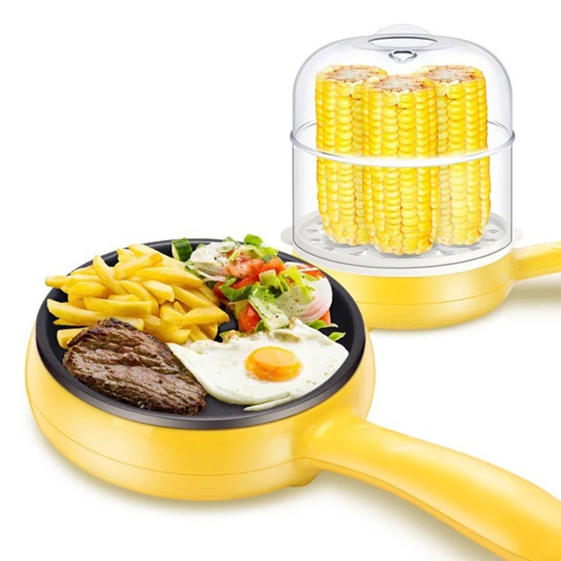 

Multifunction Mini Household Egg Omelette Pancakes Electric Fried Steak Frying Pan Non-Stick Boiled Eggs Boiler Steamer Cooker