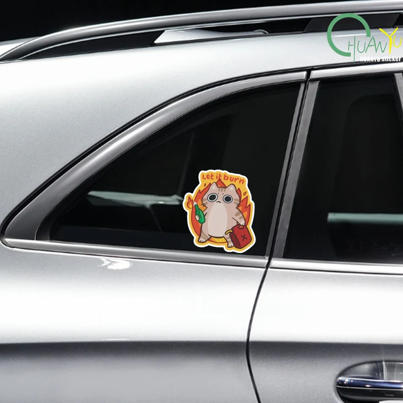 Let It Burn Arson Cat смешные наклейки с кошками виниловые наклейки-наклейки забавные для
