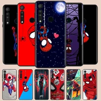 handsome marvel hero spiderman phone case for motorola g10 g22 g31 g40 g60 g41 g50 g51 g60s g71 e6i e7i 20 30pro lite black back