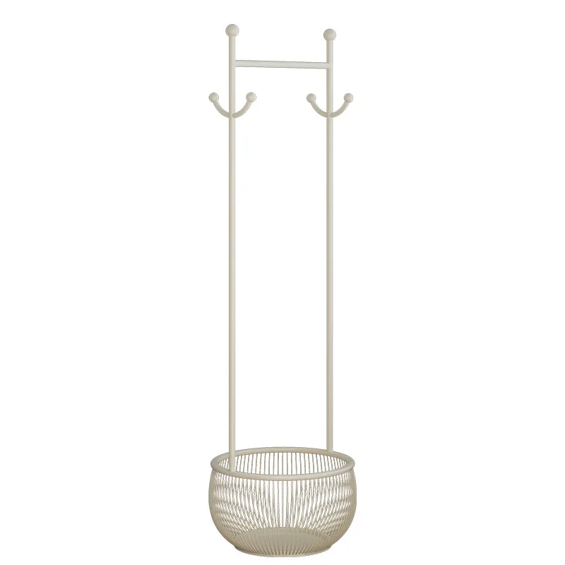 

Floor Clothes Rack Household Light Luxury Portable Coat Rack with Wheels Simple Storage Hanger