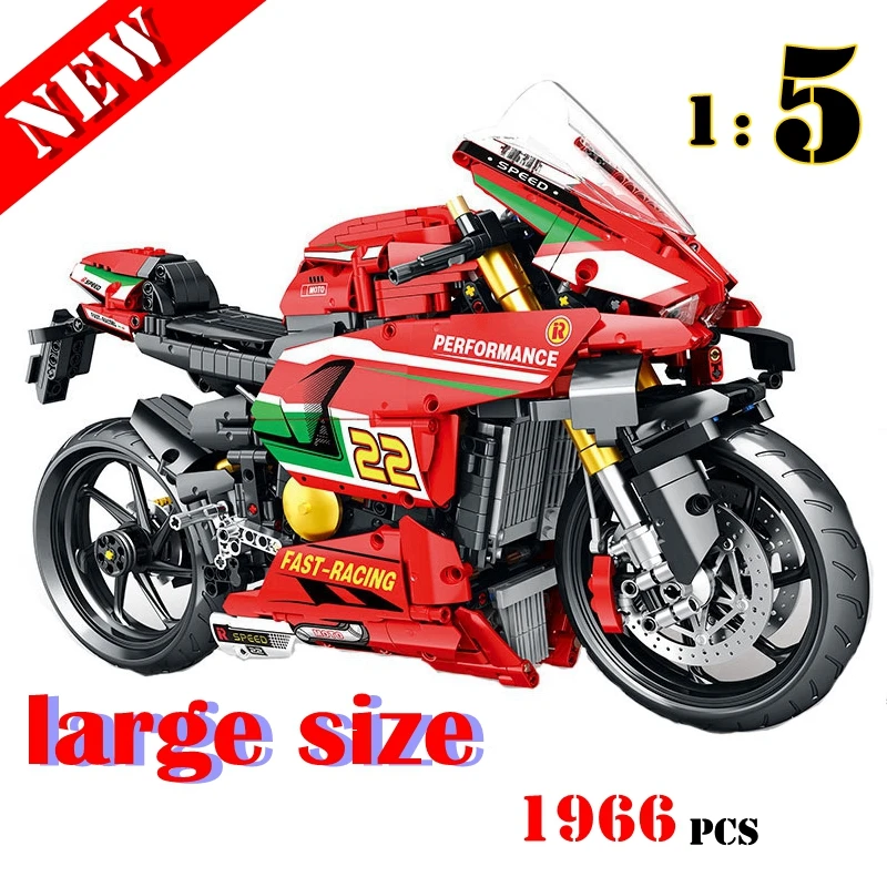 

High-Tech City Sports Rapid Racing Motorbike Locomotive Moc Modular Brick Technical Model Building Block Toys 85004 1966pcs