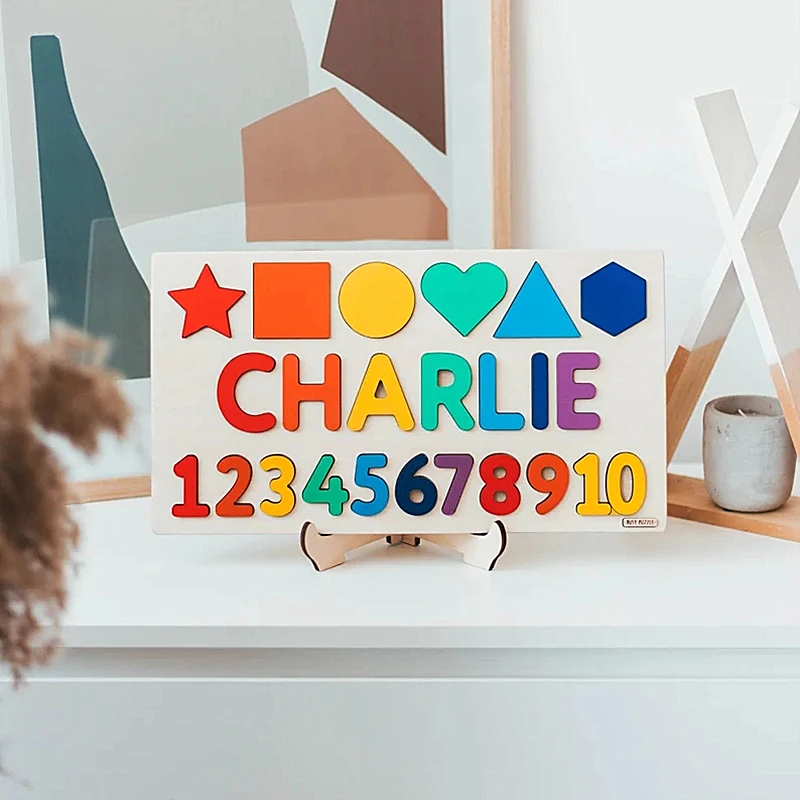 

Пазл с именем радуги, детский Знак с именем, Детский пазл, рождественский подарок, индивидуальный подарок крестному ребенку, современные ра...