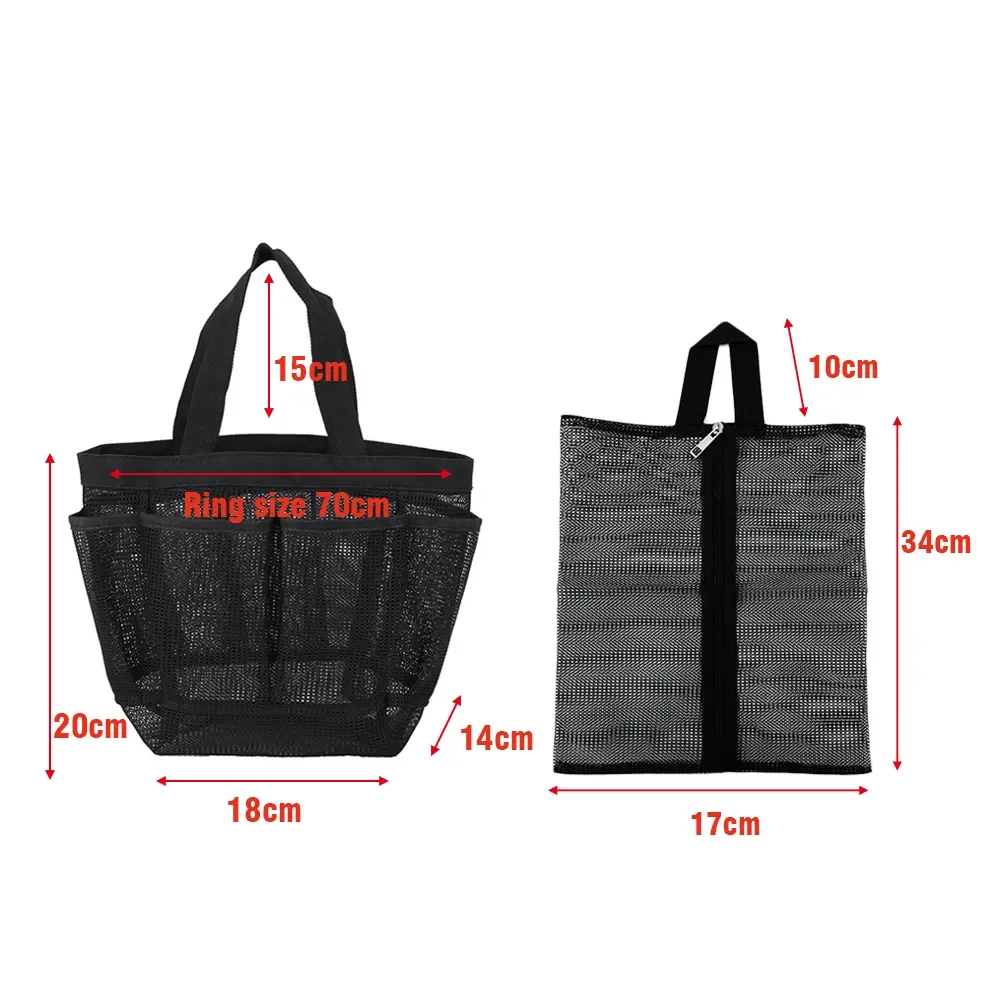 Mesh Storage Bag Beach Bags Transparent Foldable Large Capacity Shoe Bag Women Beach Travel Bath Organizer Bag HandBag