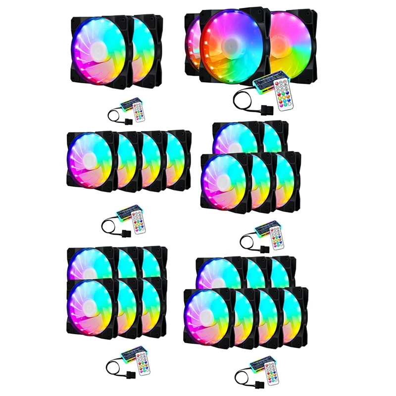 

Кулер для процессора, 12 В, 6 контактов, 15 светодиодов, RGB-подсветильник ка, 120 мм