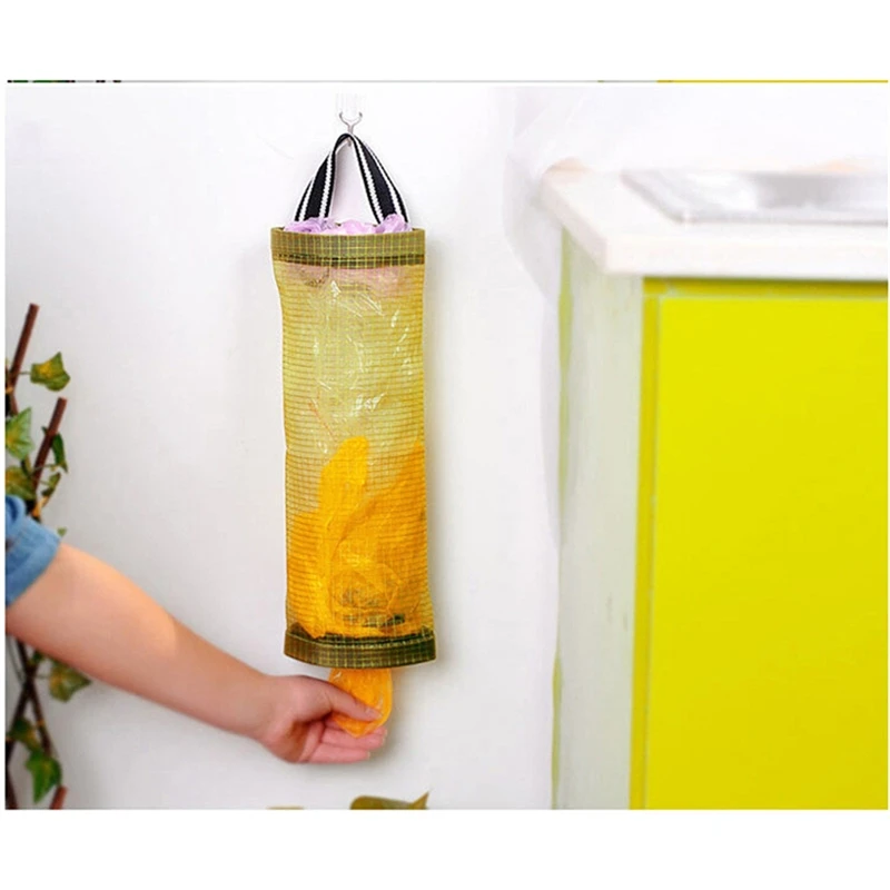 

Home Grocery Bag Holder Wall Mount Plastic Bag Holder Dispenser Hanging Storage Trash Garbage Bag Kitchen Garbage Organizer