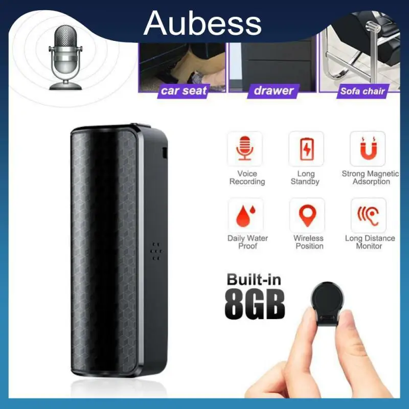 

Диктофон с длительным временем работы в режиме ожидания, встроенный HD микрофон, миниатюрный водонепроницаемый, с дистанционным шумоподавл...