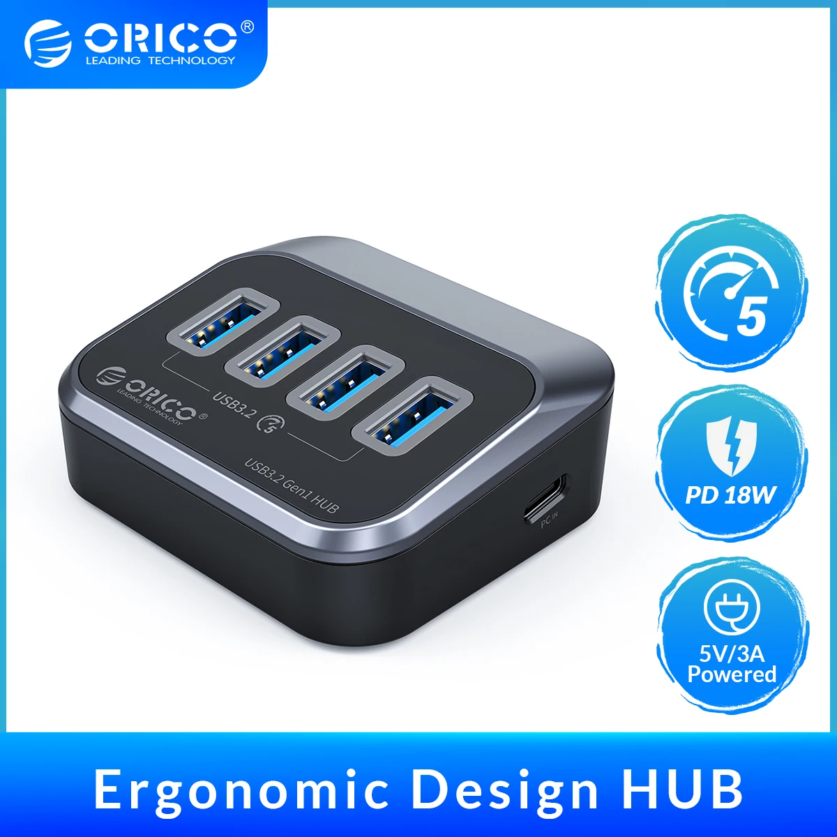 

USB-Концентратор ORICO Power ed, 5 Гбит/с, 18 Вт, USB