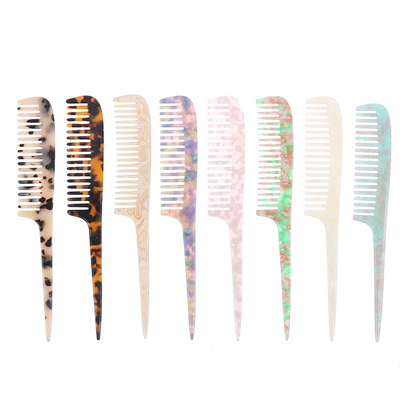 

1Pcs New Arrivals Men Women Acetate Plate Pointed Tail Hair Comb With Marble Texture Stylist Anti-static Hairdressing Combs