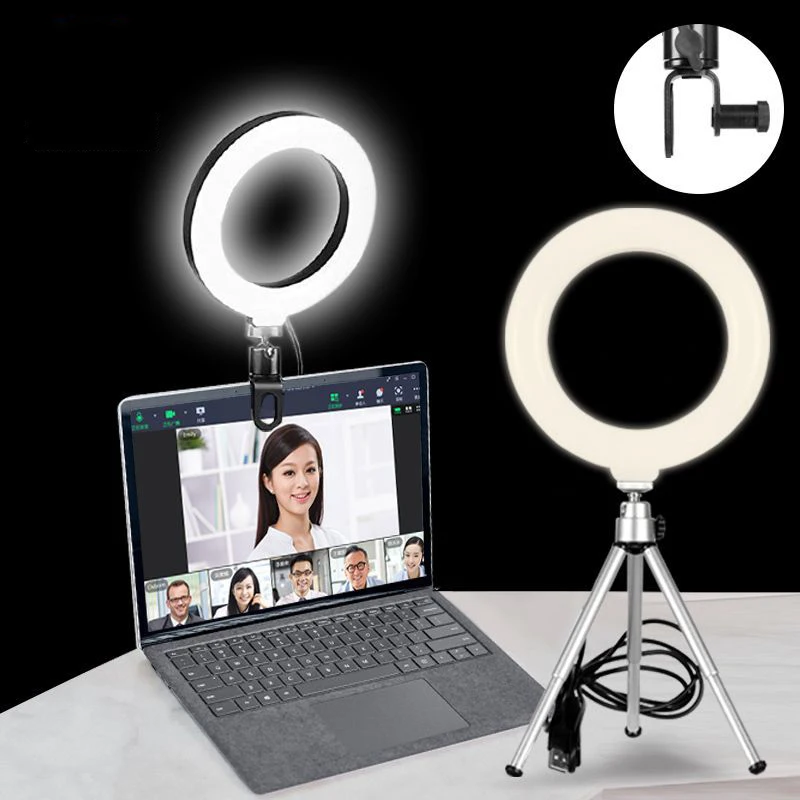 

Protable Selfie Ring Light Lamp Fill Light Ringlight With Clip for Youtube Live Streaming Studio Video LED Dimmable Photography