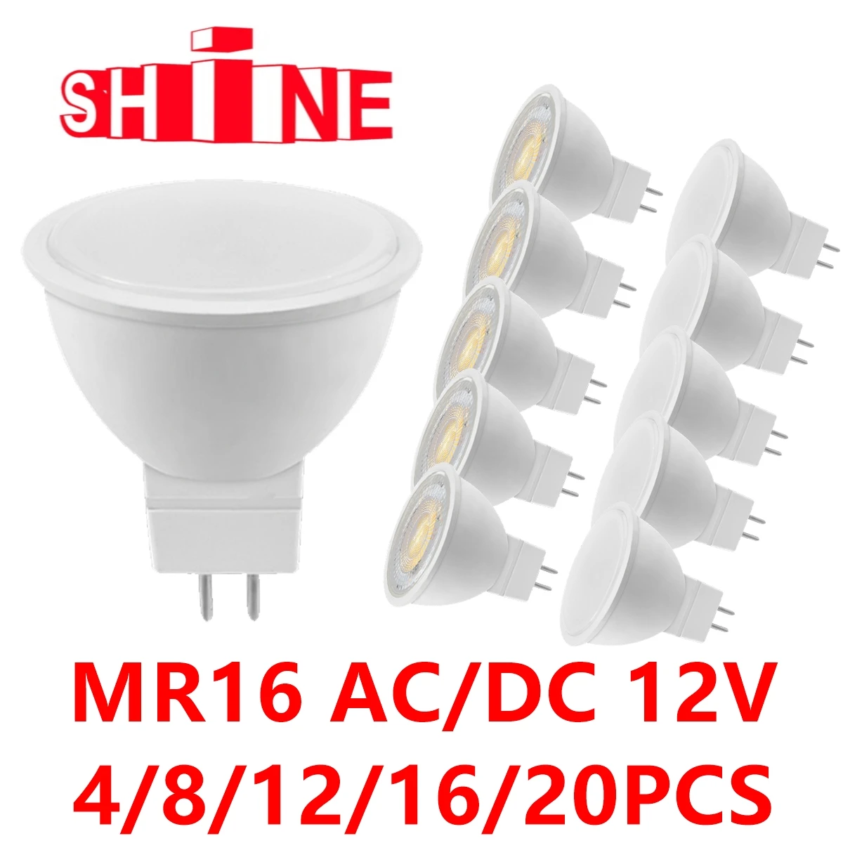 

4-20P LED low voltage direct plug spotlight MR16 AC/DC12V GU5.3 3W 5W 6W 7W Viewing Angle 38/120 Degrees Study Kitchen For Home