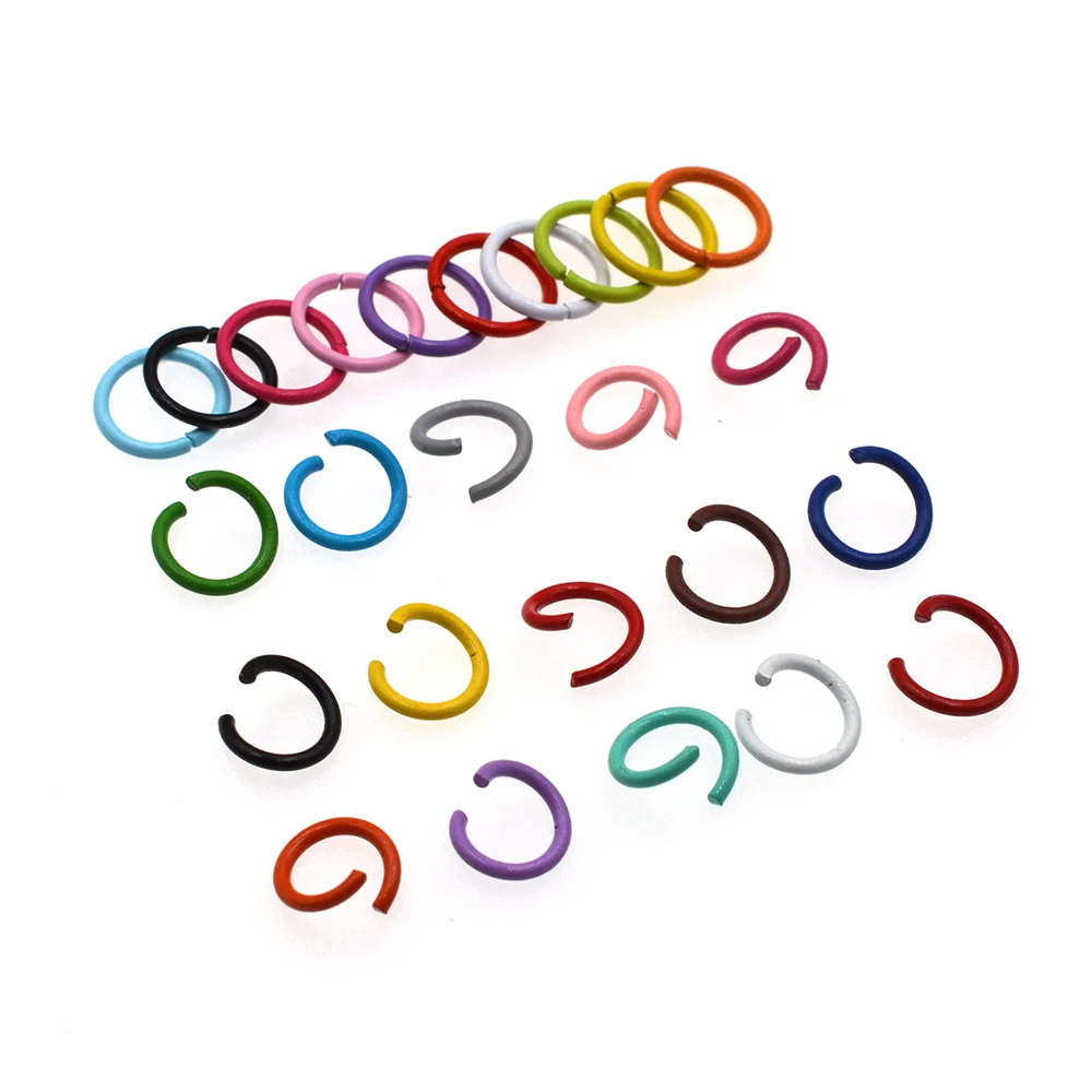 Разные цвета, 10 мм круглые открытые соединительные кольца, соединители для самодельных ювелирных изделий, фурнитура для изготовления браслетов, сережек