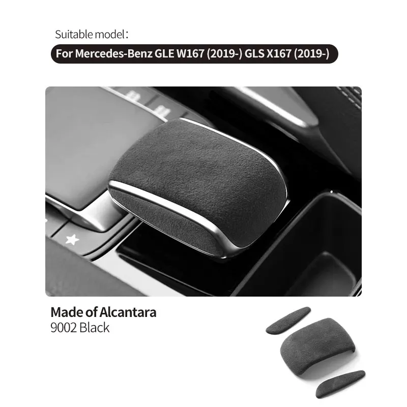 

Сделано из алькантары для Mercedes-Benz GLE W167 GLS X167, ручка переключения передач, крышка багажника, наклейки, аксессуары для тюнинга салона автомобиля