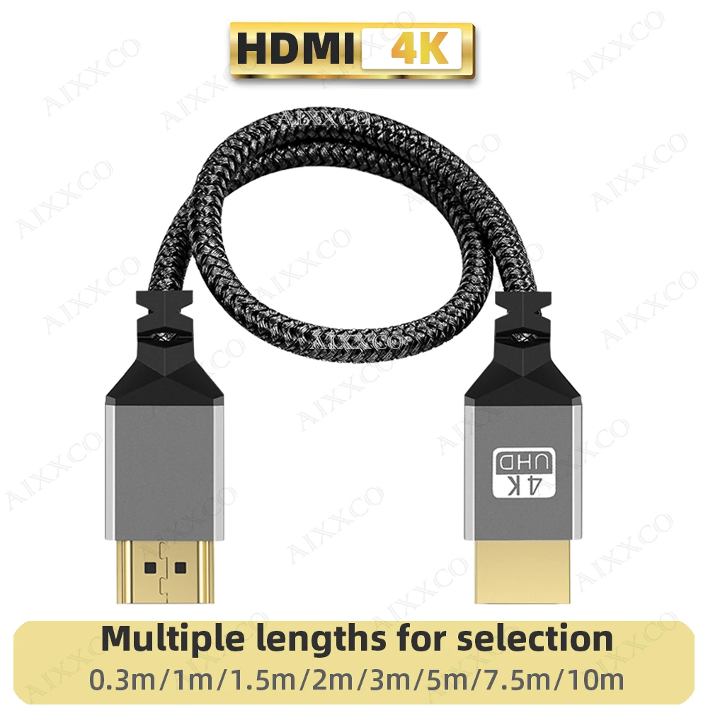 AIXXCO HDMI Cable 4K 60Hz Male to HDMI Male for PS3/4 Projector TV Box Laptop Monitor Cable images - 6